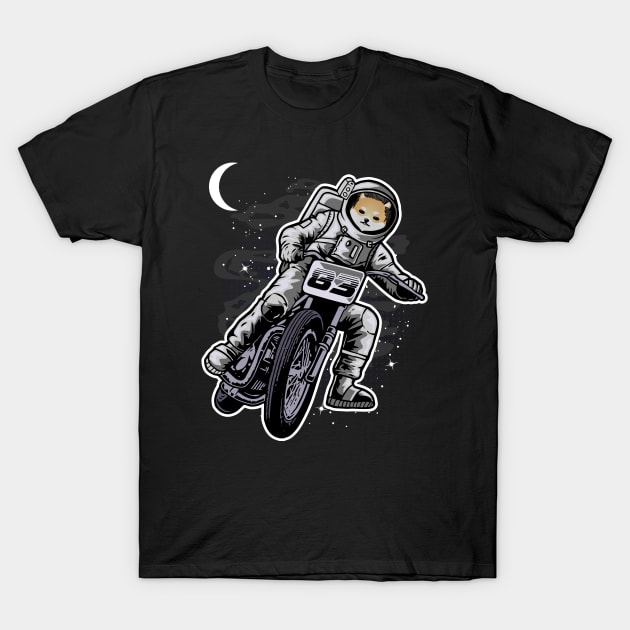 Astronaut Motorbike Dogelon Mars Coin To The Moon Crypto Token Cryptocurrency Wallet Birthday Gift For Men Women Kids T-Shirt by Thingking About